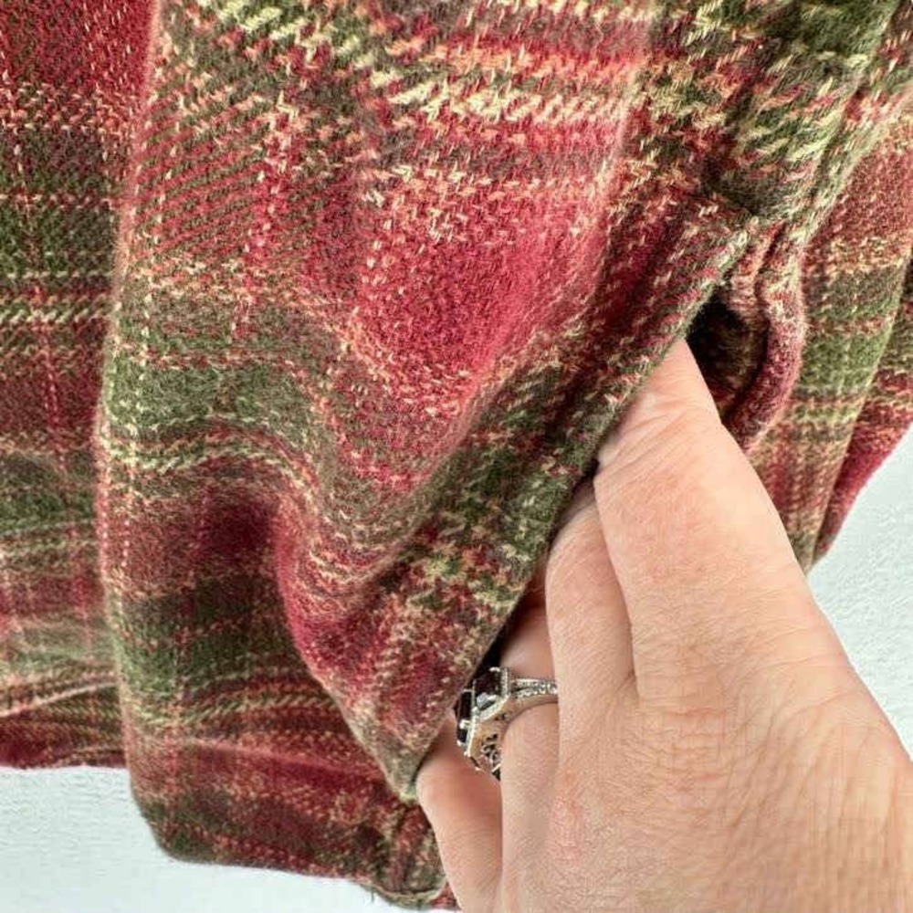 Orvis Heavyweight Red Green Plaid Flannel Button Up Shirt Jacket‎ Pockets XL - Picture 10 of 10